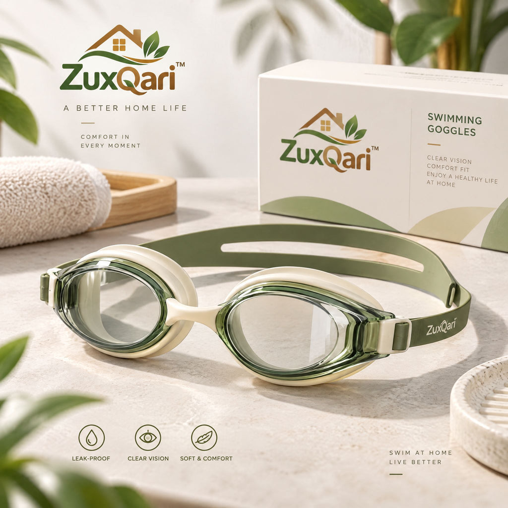 ZuxQari™ Anti-Fog Swimming Goggles – Ultra-Soft Leak-Proof Swim Eyewear with Crystal Clear Vision for Adults &amp; Teens (Sage Green)
