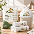 ZuxQari™ 30-Pack Home Trash Bags (45×50cm) – Thick, Strong &amp; Leak-Proof White Garbage Liners for Bathroom, Bedroom, Kitchen, and Office