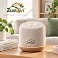 ZuxQari™ Smart Home Bluetooth Speaker with Warm Ambient Light &amp; Touch Control – Nordic Fabric &amp; Natural Wood Finish