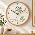 ZuxQari™ 12-Inch Modern Wooden Wall Clock, Silent Non-Ticking Nature Botanical Dial, Minimalist Decorative Clock for Living Room &amp; Home Decor